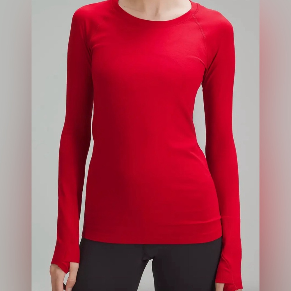 Lululemon Run Swiftly Tech Long-Sleeve Shirt 2.0 - Red, Size 6
